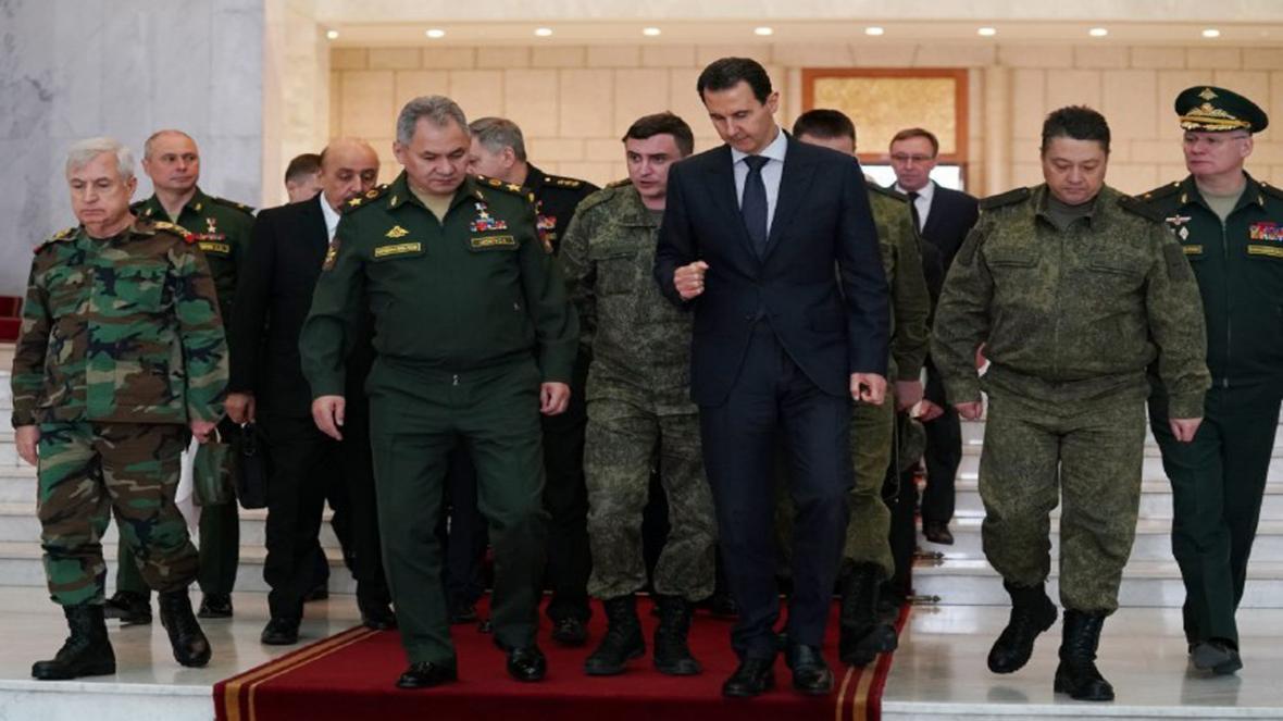 ملاقات هیئتی از وزیران خارجه و دفاع روسیه با اسد